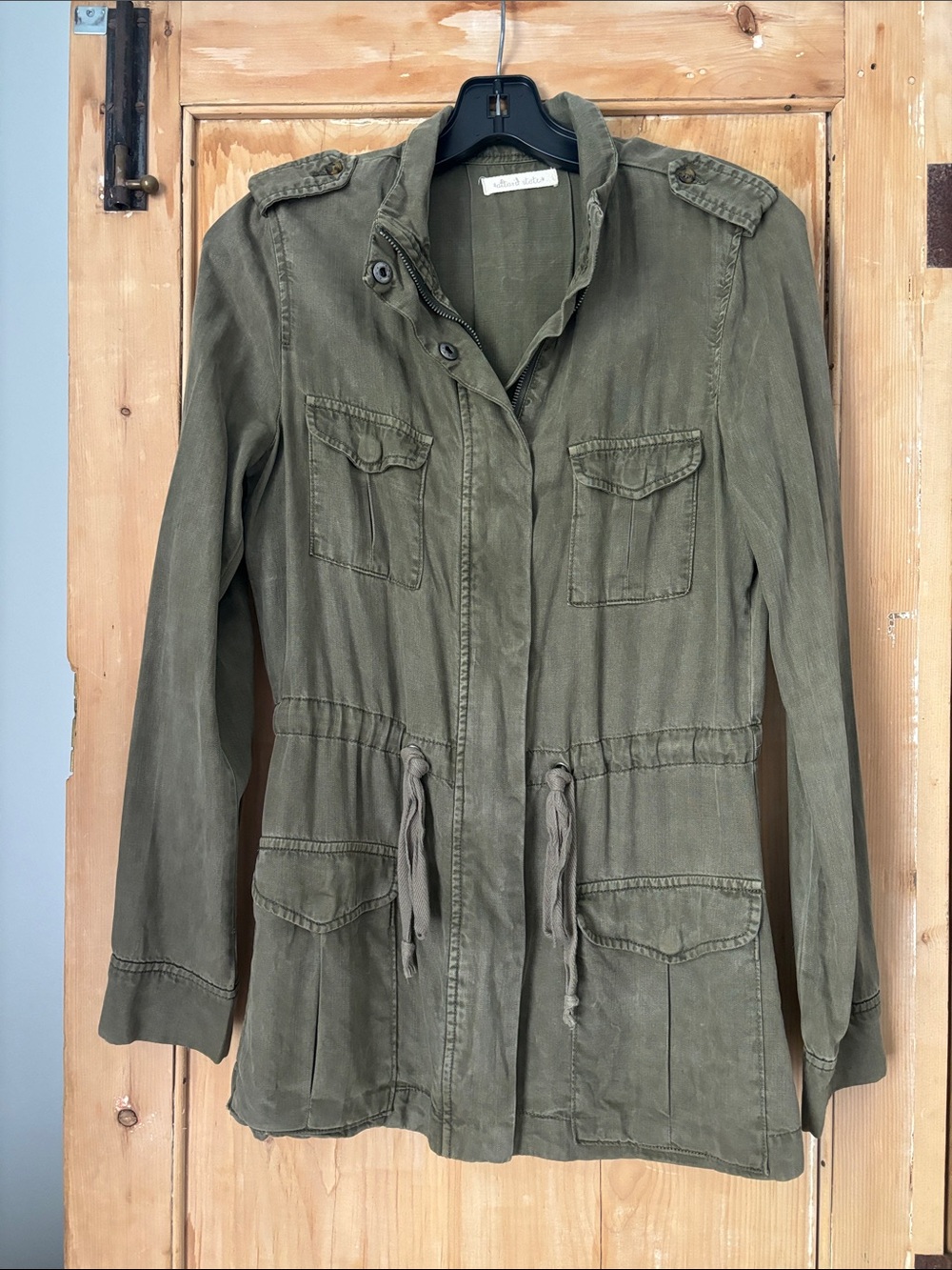 Altar'd State Olive Green Utility Jacket with Drawstring Waist